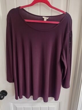 Cato Plum Long Sleeve Blouse
